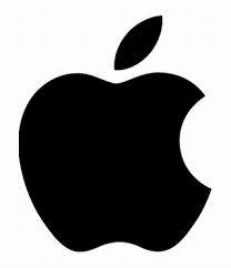 Icône marque Apple, pomme noire.