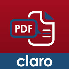 Icône Claro PDF, page avec bulle "parlante".