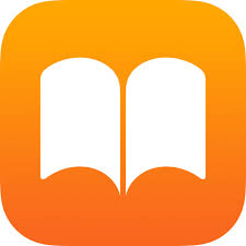 Icône application Livres, livre blanc ouvert sur fond orange.