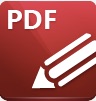 Icône logiciel pdfxchange editor, un crayon sur un fond rouge.
