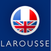Icône application Larousse, drapeaux français et anglais.